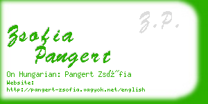 zsofia pangert business card